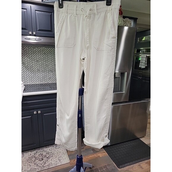 Womens Size Small White Kate Parks Linen/Rayon 23.5 Inseam, EUC! - Picture 5 of 5